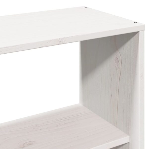Cabeceira com arrumação 150 cm madeira de pinho maciça branco - Image 7