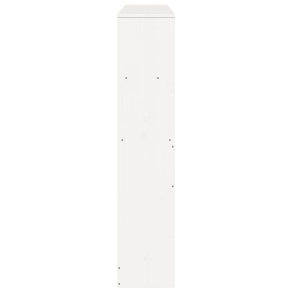 Cabeceira com arrumação 135 cm madeira de pinho maciça branco - Image 4