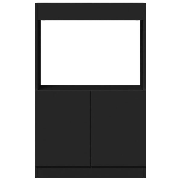 Armário alto 63x33x100 cm derivados de madeira preto - Image 4