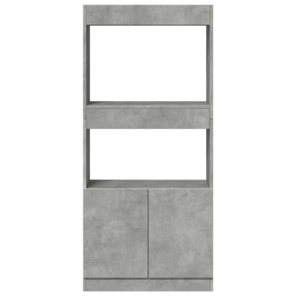Armário alto 63x33x140 cm derivados de madeira cinzento cimento - Image 4
