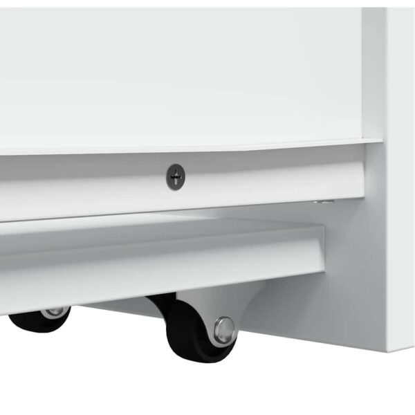 Aparador de WC estreito com rodas derivados de madeira branco - Image 7
