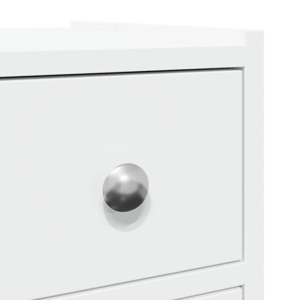 Aparador de WC estreito com rodas derivados de madeira branco - Image 8