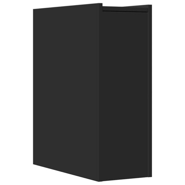 Aparador de WC estreito com rodas derivados de madeira preto - Image 5