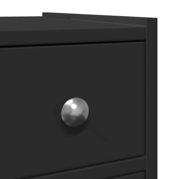 Aparador de WC estreito com rodas derivados de madeira preto - Image 8