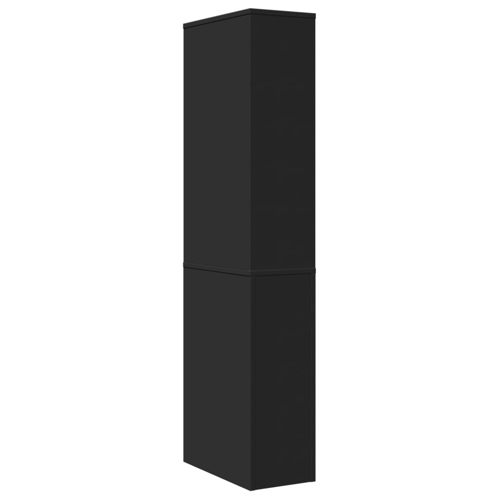 Aparador de WC estreito com rodas derivados de madeira preto - Image 5