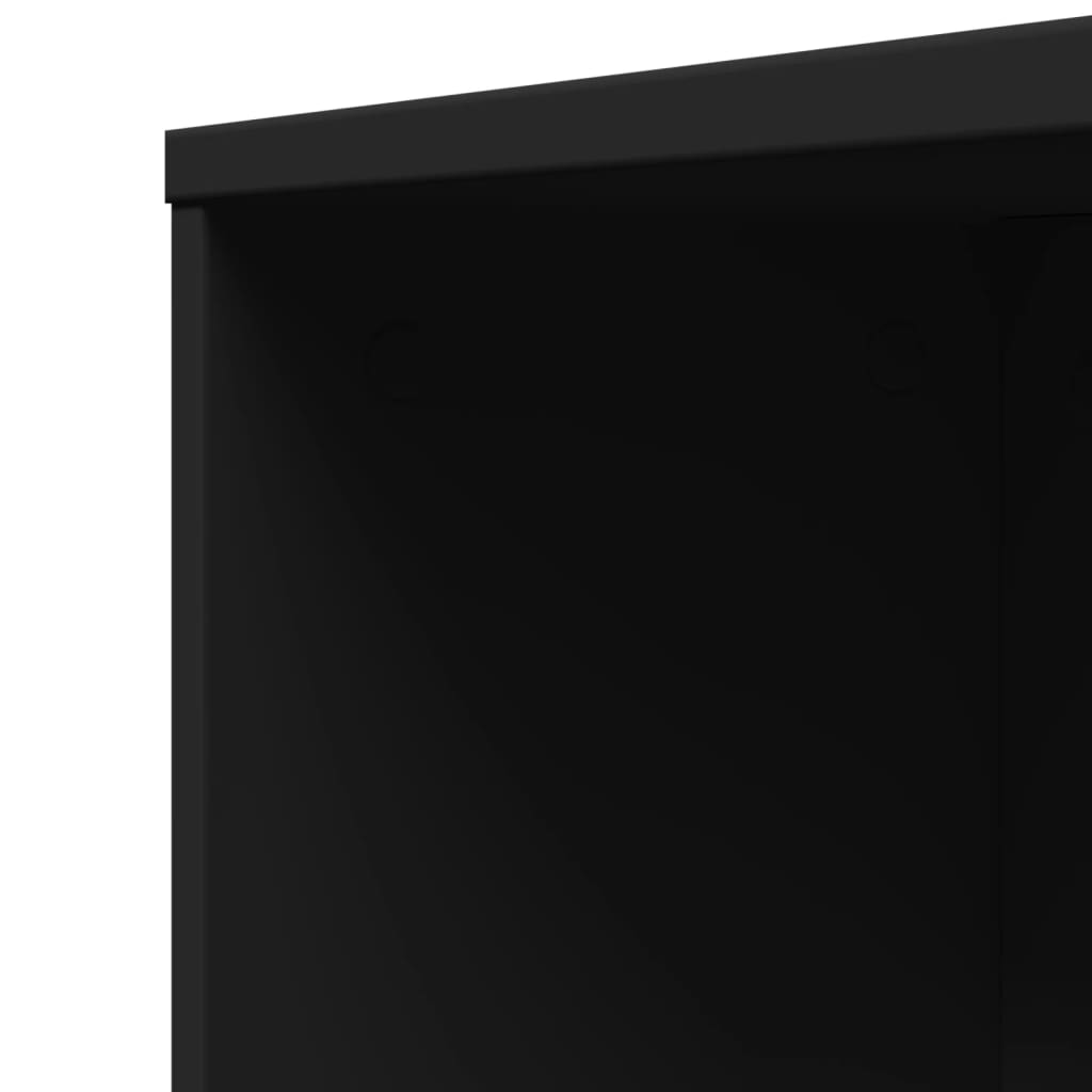 Aparador de WC estreito com rodas derivados de madeira preto - Image 8