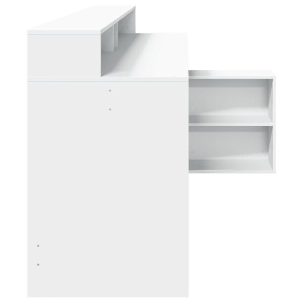 Secretária c/ luzes LED 200x104x91 cm derivados madeira branco - Image 6