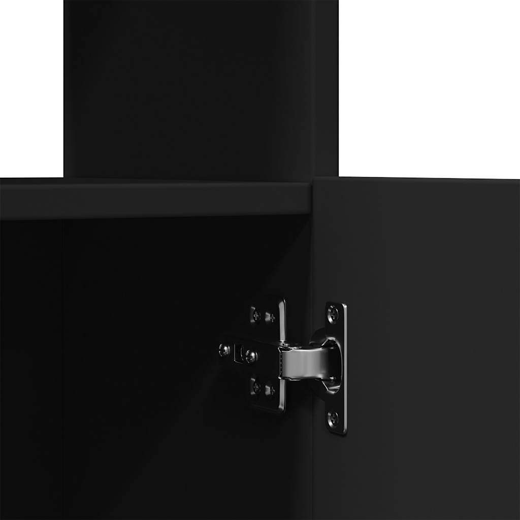 Armário alto 92x33x180 cm derivados de madeira preto - Image 9