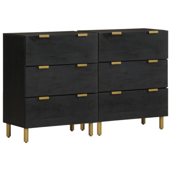 Aparadores 2 pcs 60x33x75 cm derivados de madeira preto
