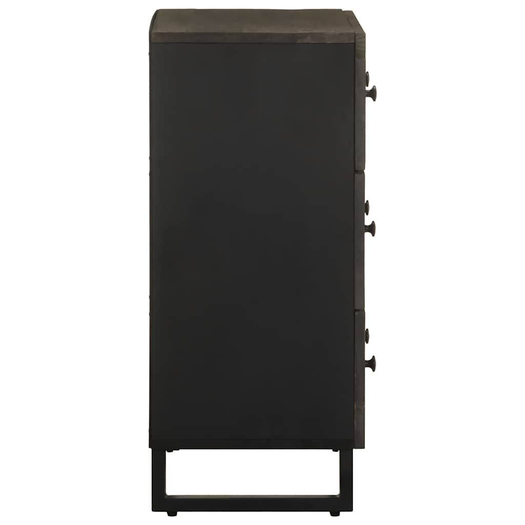 Aparadores 2 unid 60x33x75 cm madeira maciça preto manga - Image 5