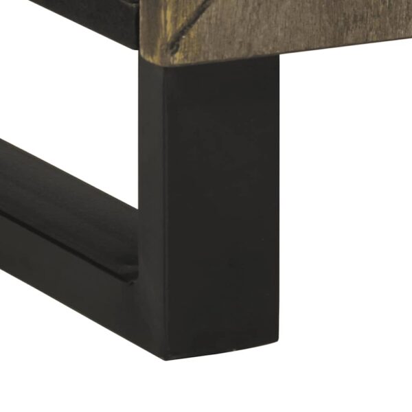 Conjunto mobiliário casa banho 2 pcs madeira maciça preto manga - Image 9