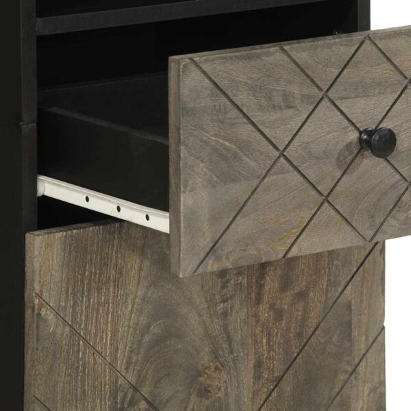 Conjunto mobiliário casa banho 4 pcs madeira maciça preto manga - Image 12