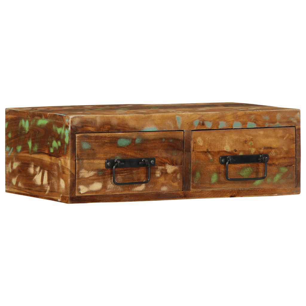 Armário de TV para parede 60x30x19 cm madeira recuperada maciça