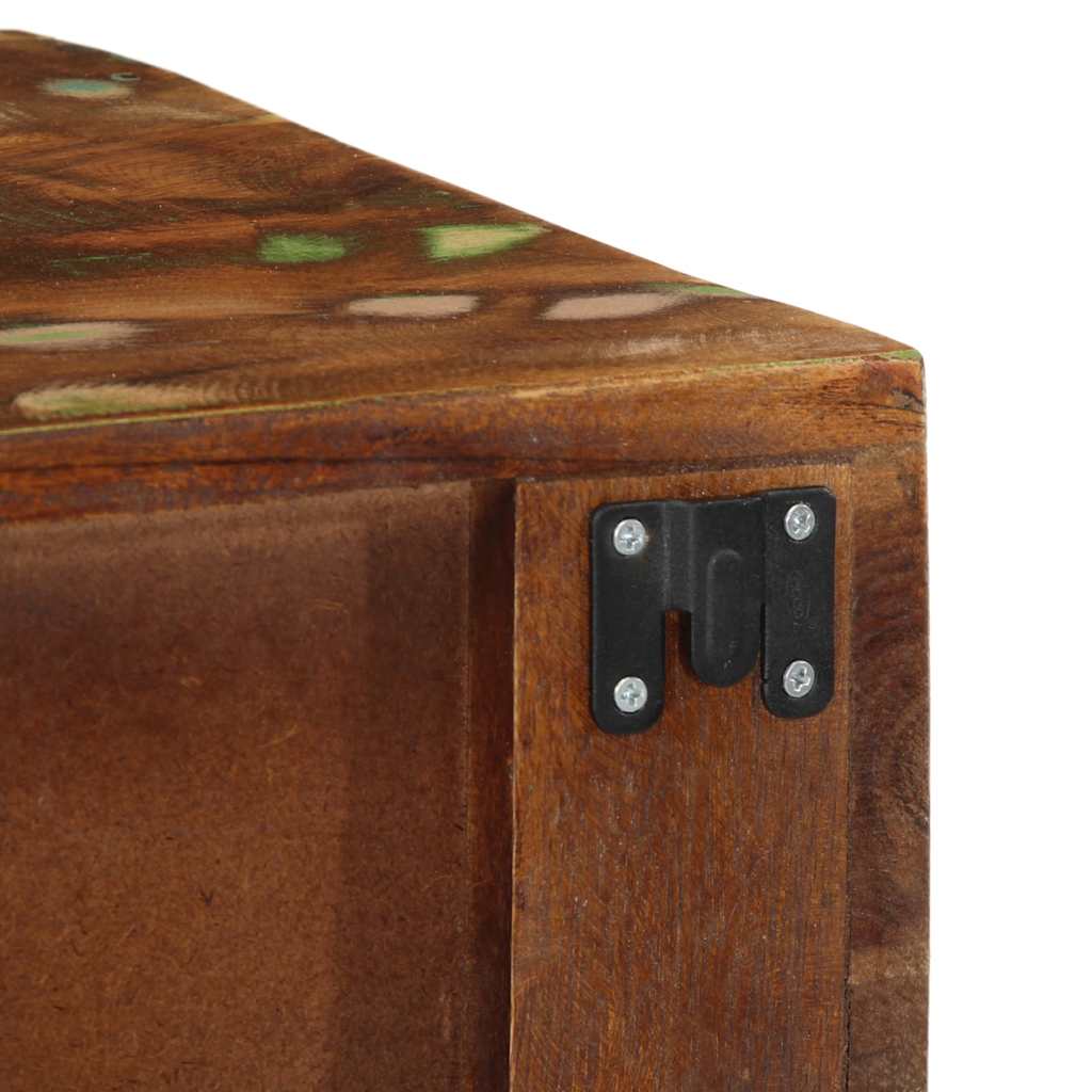 Armário de TV para parede 60x30x19 cm madeira recuperada maciça - Image 10