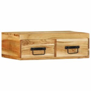 Armário de TV para parede 60x30x19 cm madeira acácia maciça