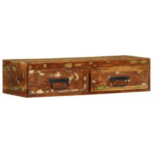 Armário de TV para parede 80x30x19 cm madeira recuperada maciça