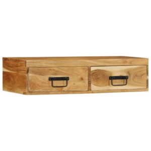 Armário de TV para parede 80x30x19 cm madeira acácia maciça