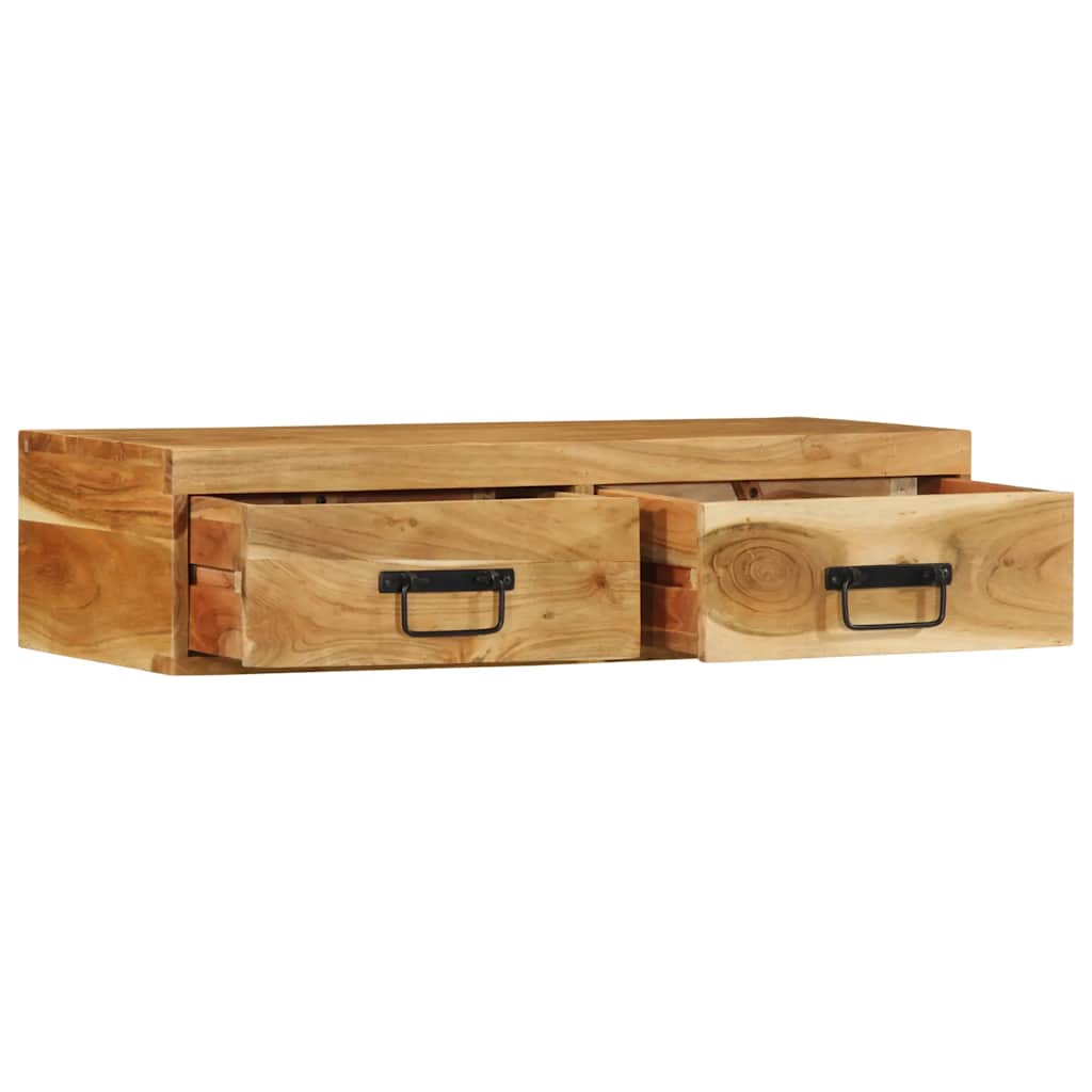 Armário de TV para parede 80x30x19 cm madeira acácia maciça - Image 2
