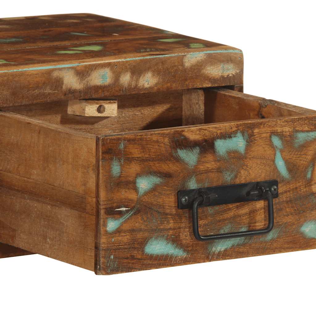 Armário de TV para parede 100x30x19cm madeira recuperada maciça - Image 9