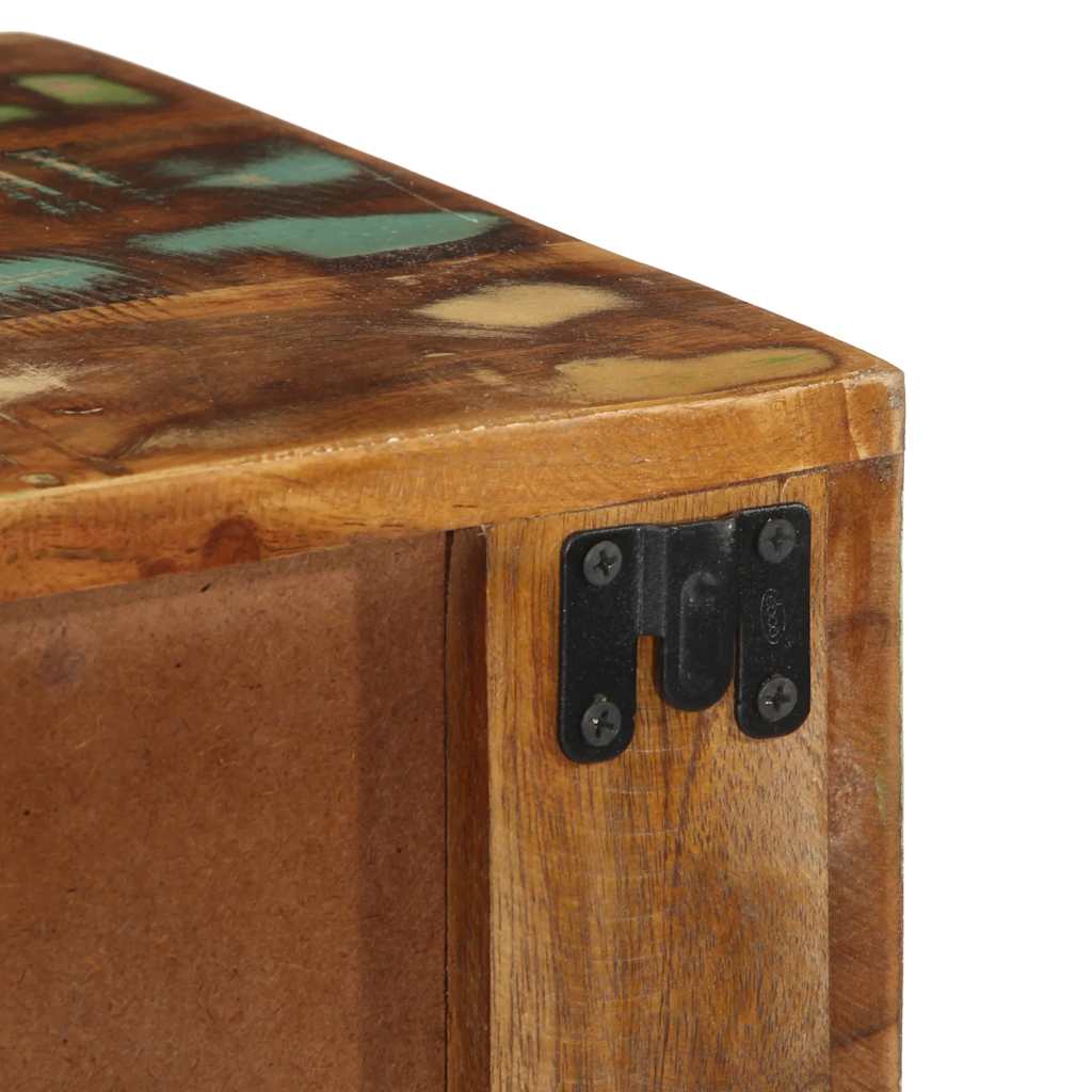 Armário de TV para parede 100x30x19cm madeira recuperada maciça - Image 10