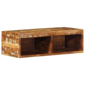 Armário de TV para parede 60x30x19 cm madeira recuperada maciça