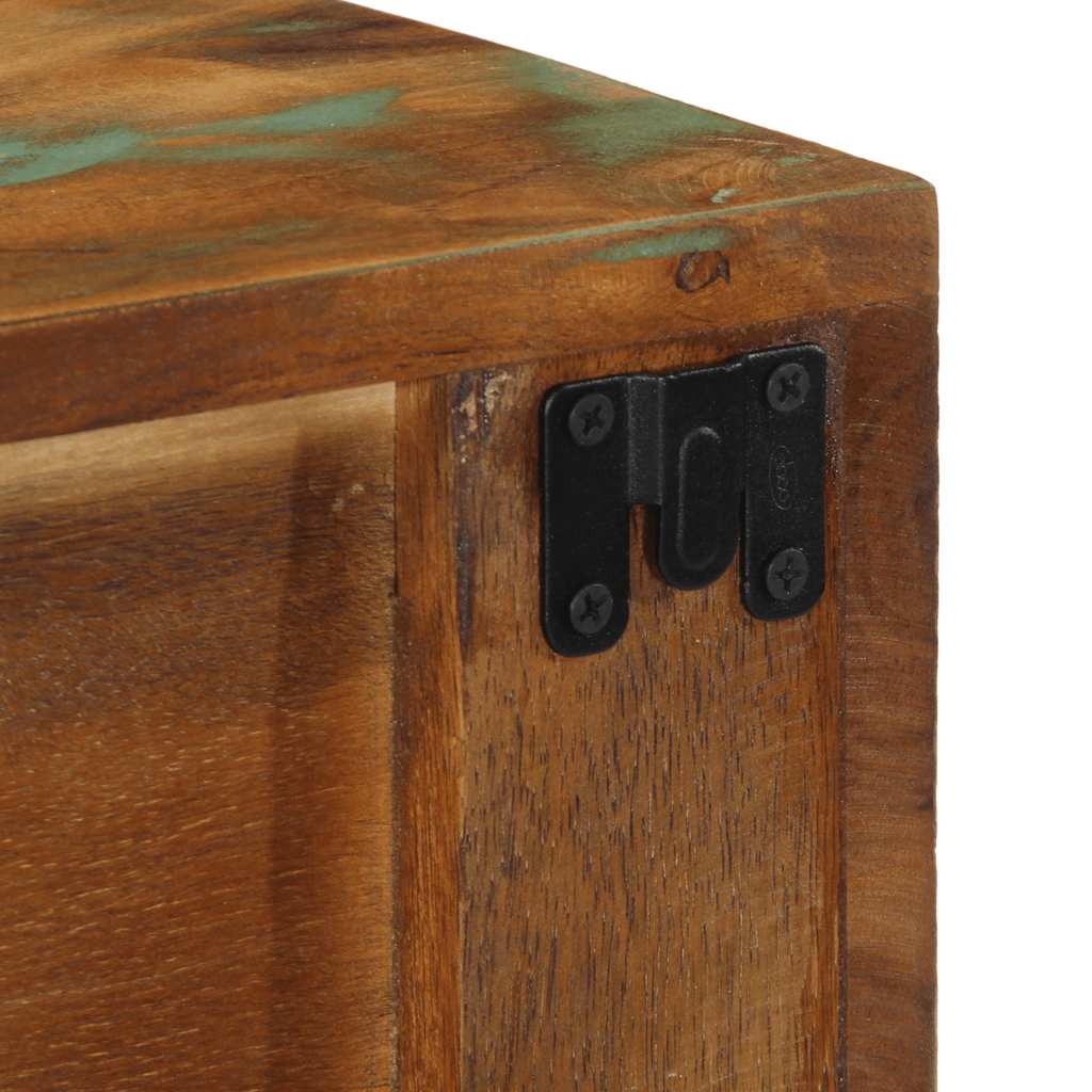 Armário de TV para parede 60x30x19 cm madeira recuperada maciça - Image 9