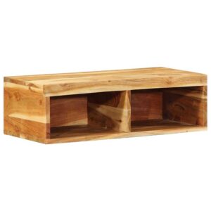 Armário de TV para parede 60x30x19 cm madeira acácia maciça