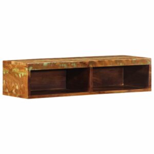 Armário de TV para parede 80x30x19 cm madeira recuperada maciça