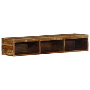 Armário de TV para parede 100x30x19cm madeira recuperada maciça