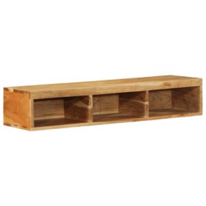 Armário de TV para parede 100x30x19 cm madeira acácia maciça