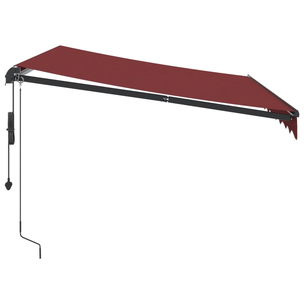 Toldo retrátil automático com luzes LED 300x250 cm bordô - Image 4
