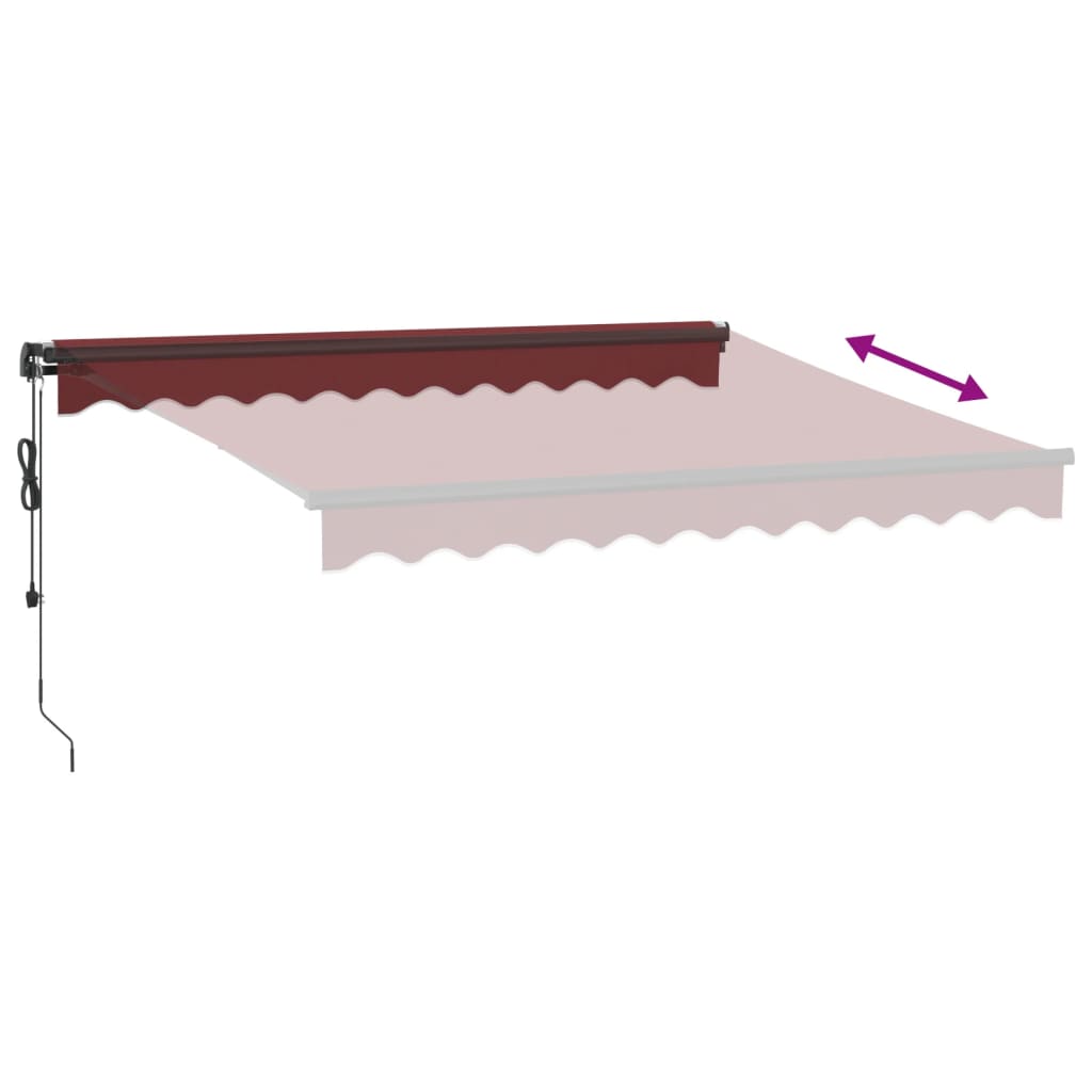 Toldo retrátil automático com luzes LED 300x250 cm bordô - Image 5