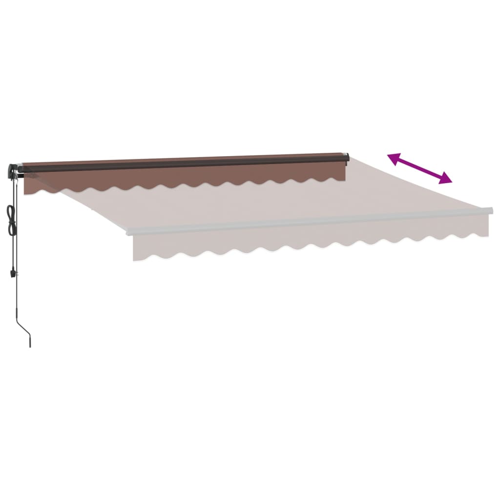 Toldo retrátil automático 350x250 cm castanho - Image 4