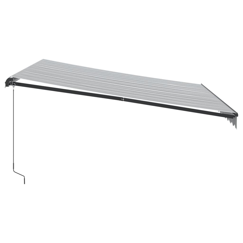 Toldo retrátil manual com luzes LEDs 400x300cm antracite/branco - Image 4