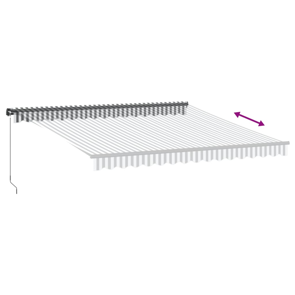 Toldo retrátil manual com luzes LEDs 400x300cm antracite/branco - Image 5