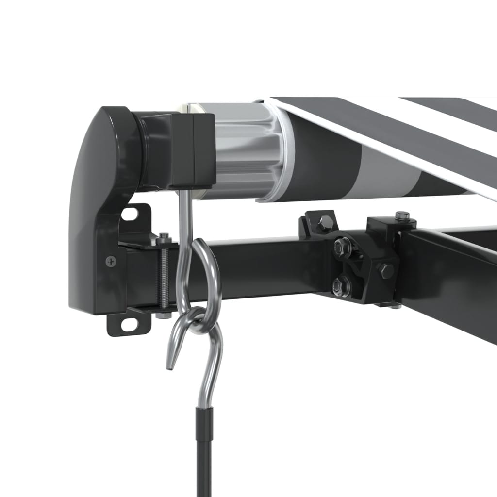 Toldo retrátil manual com luzes LEDs 400x300cm antracite/branco - Image 6