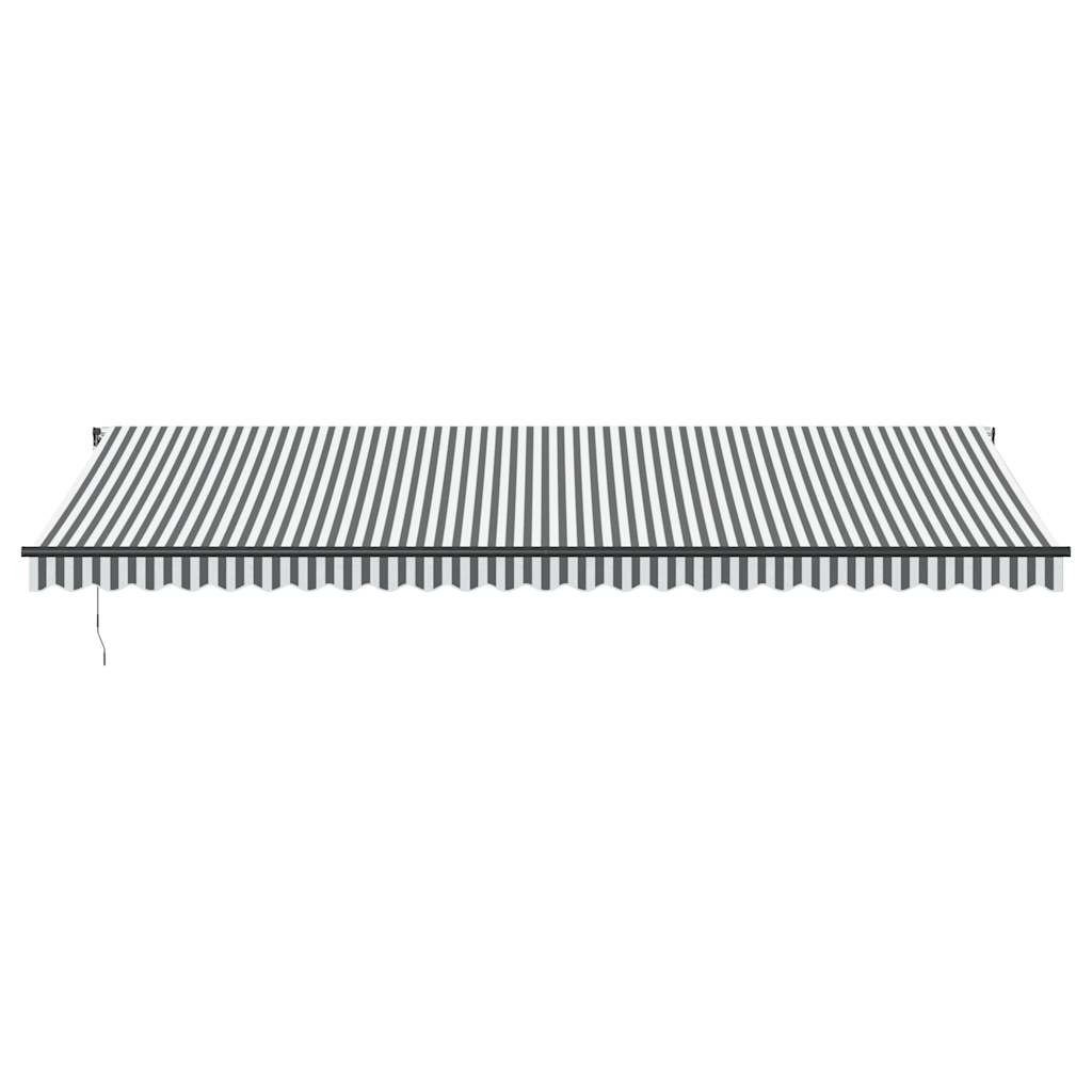 Toldo retrátil manual com luzes LEDs 600x300cm antracite/branco - Image 3