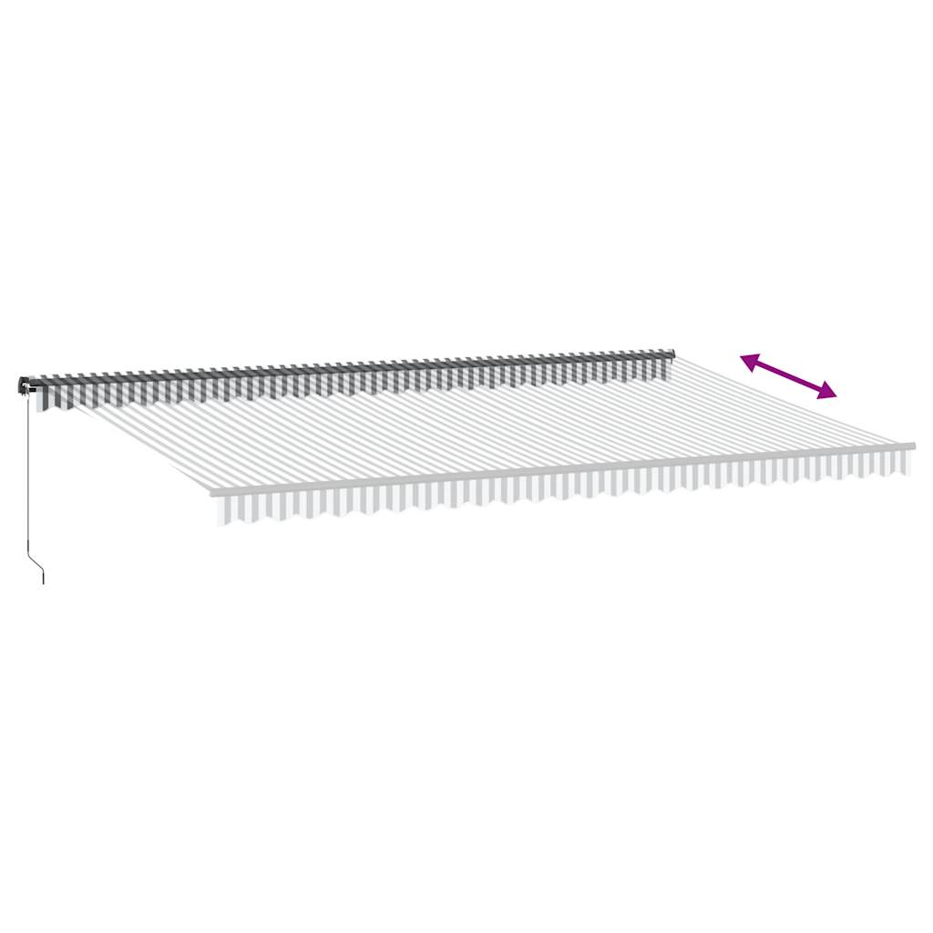 Toldo retrátil manual com luzes LEDs 600x300cm antracite/branco - Image 5