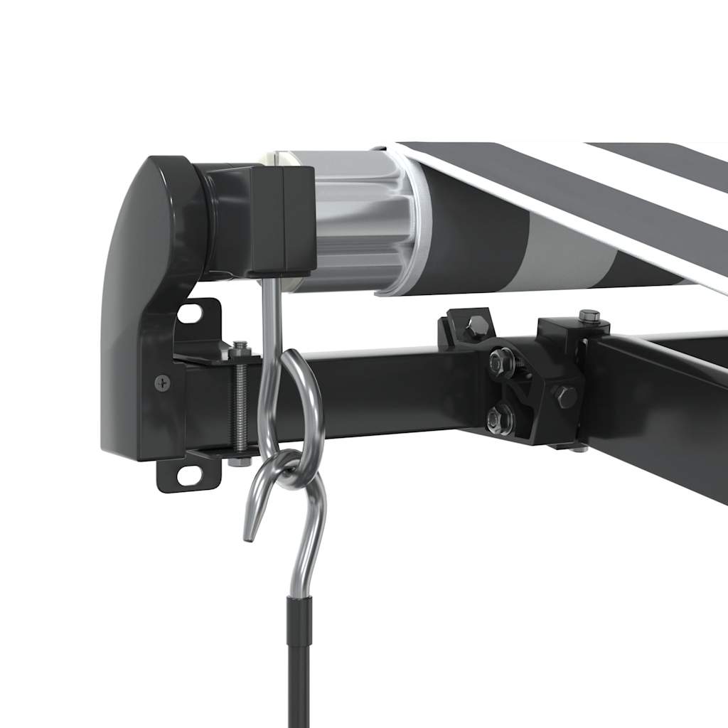 Toldo retrátil manual com luzes LEDs 600x300cm antracite/branco - Image 6