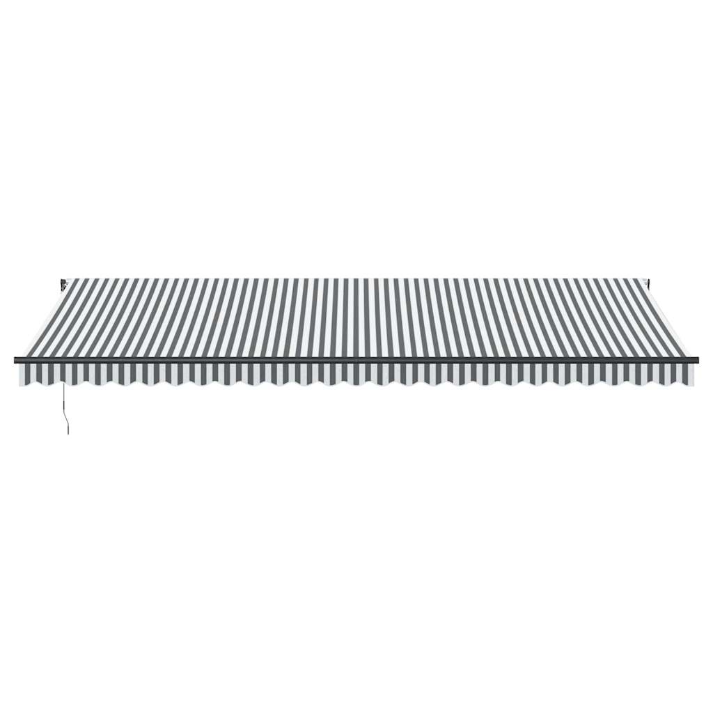 Toldo retrátil automático com LEDs 600x300 cm antracite/branco - Image 3