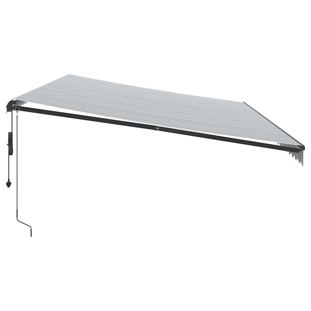 Toldo retrátil automático com LEDs 600x300 cm antracite/branco - Image 4