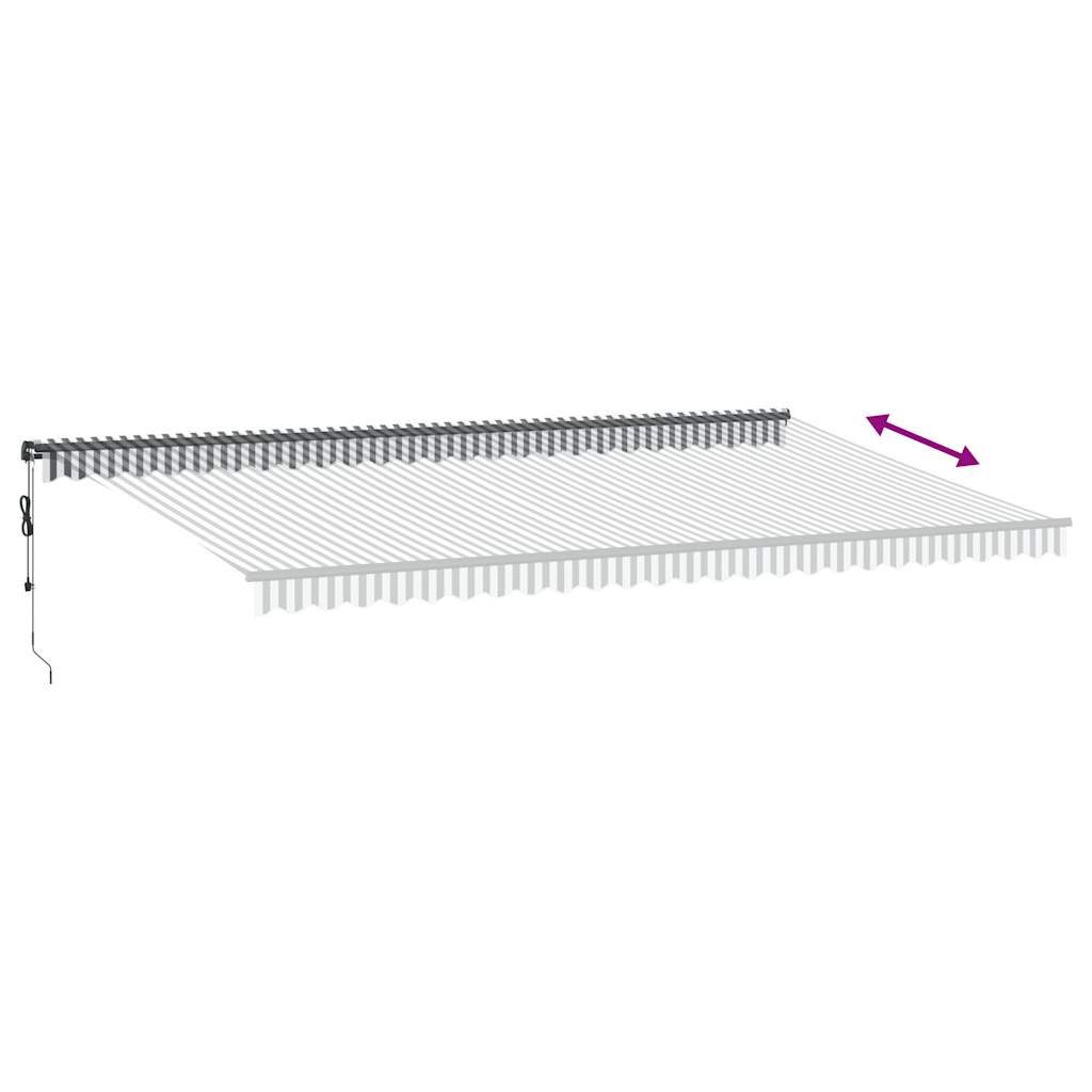 Toldo retrátil automático com LEDs 600x300 cm antracite/branco - Image 5