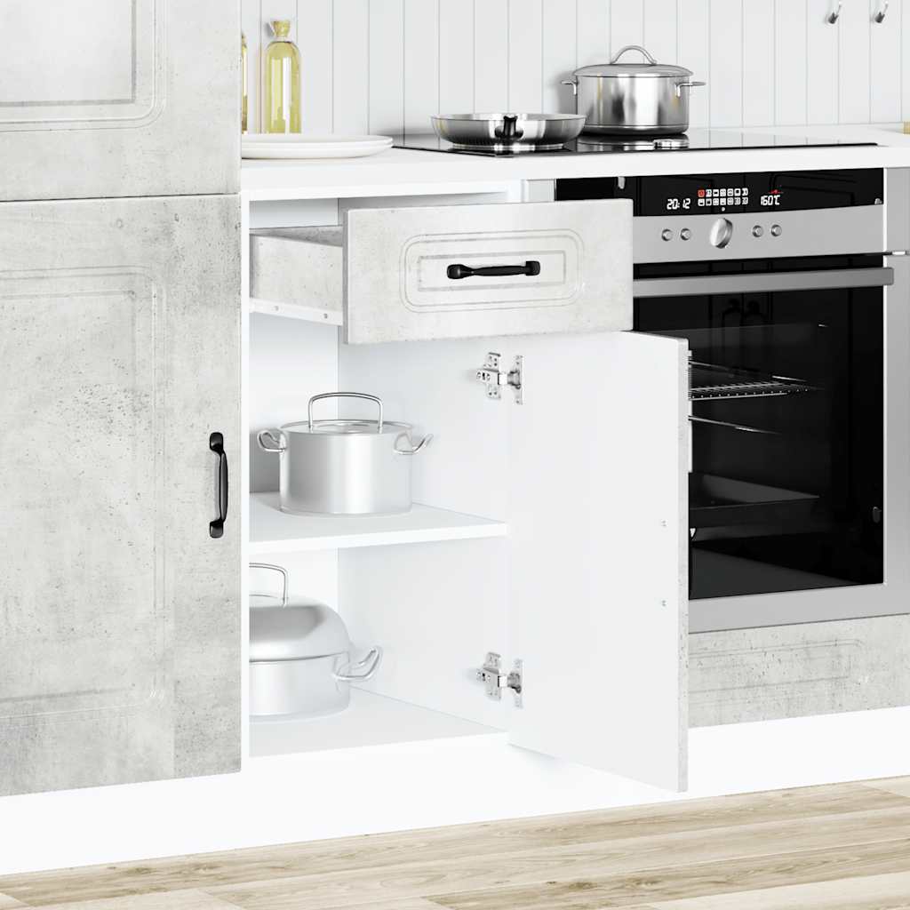 Armário baixo de cozinha Kalmar betão madeira projetada cinza - Image 2