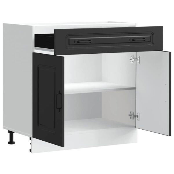 Armário de cozinha baixo Kalmar madeira artificial preto - Image 4