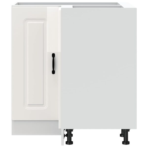 Armário baixo de canto de cozinha Kalmar branco alto brilho - Image 3