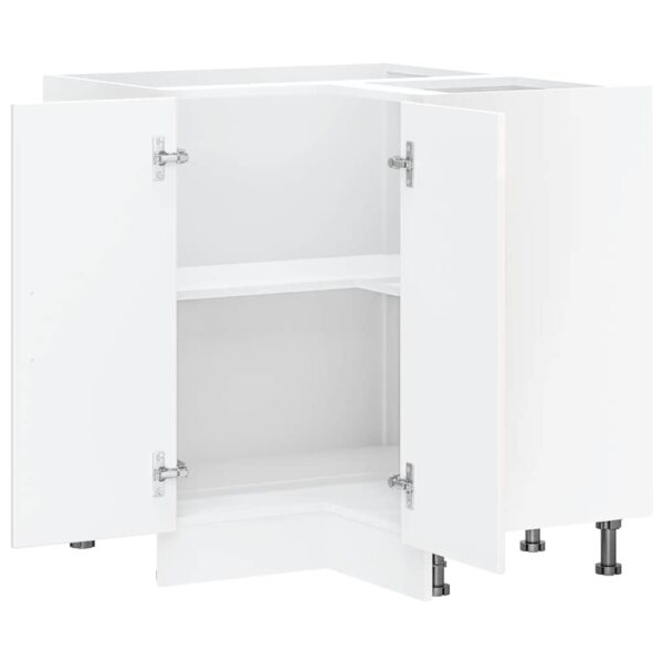 Armário baixo de canto de cozinha Kalmar branco alto brilho - Image 4