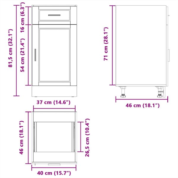 Armário base de cozinha Porto derivados de madeira branco - Image 11