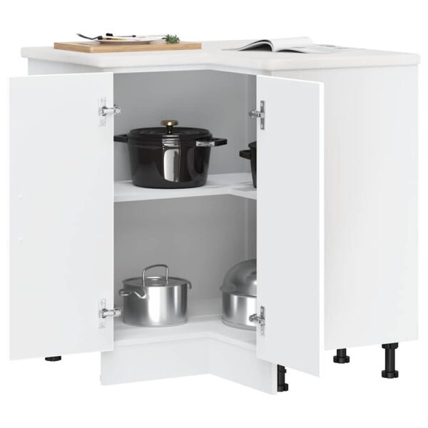Armário base canto cozinha Porto derivados de madeira branco - Image 2
