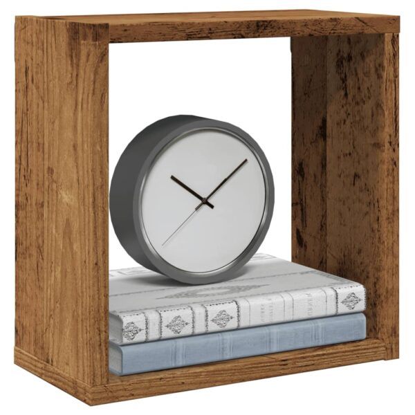 Prateleiras de parede cubos 4 pcs deriv. madeira madeira velha