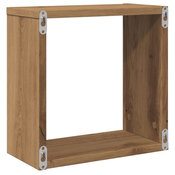 Prateleiras cubo 4 pcs derivados de madeira carvalho artisiano - Image 6